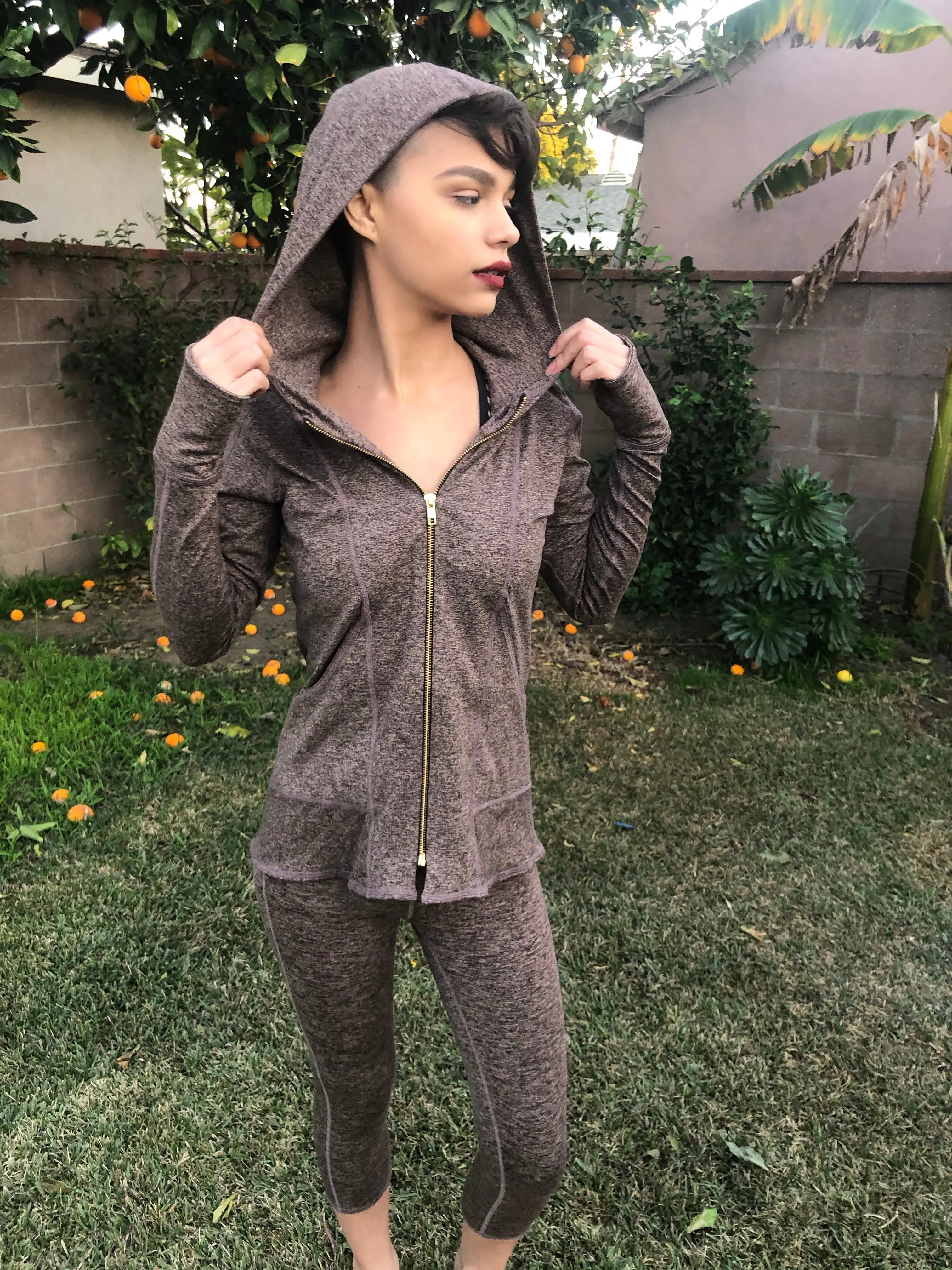 HOODIE MICROFIBER BROWN
