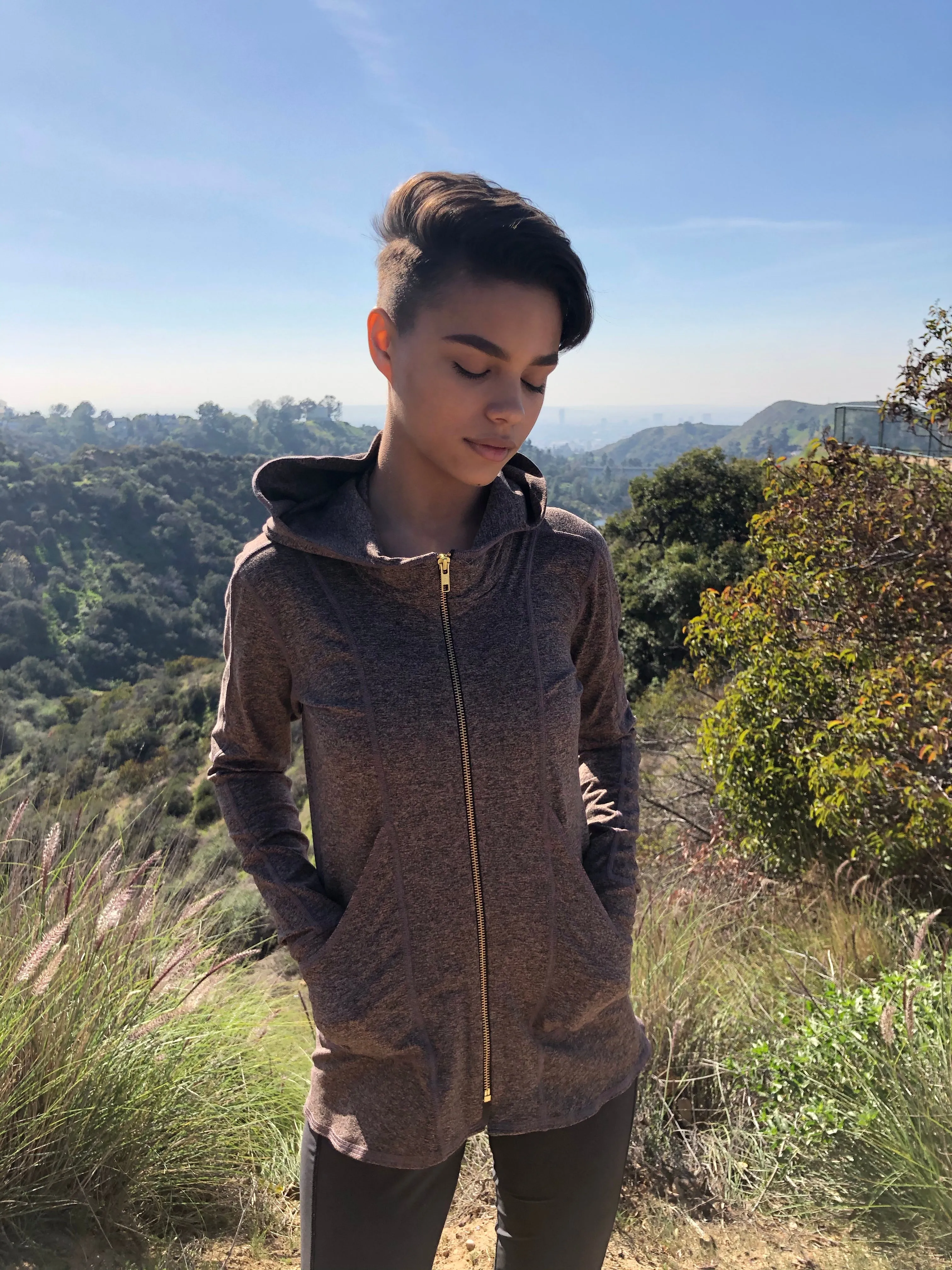 HOODIE MICROFIBER BROWN