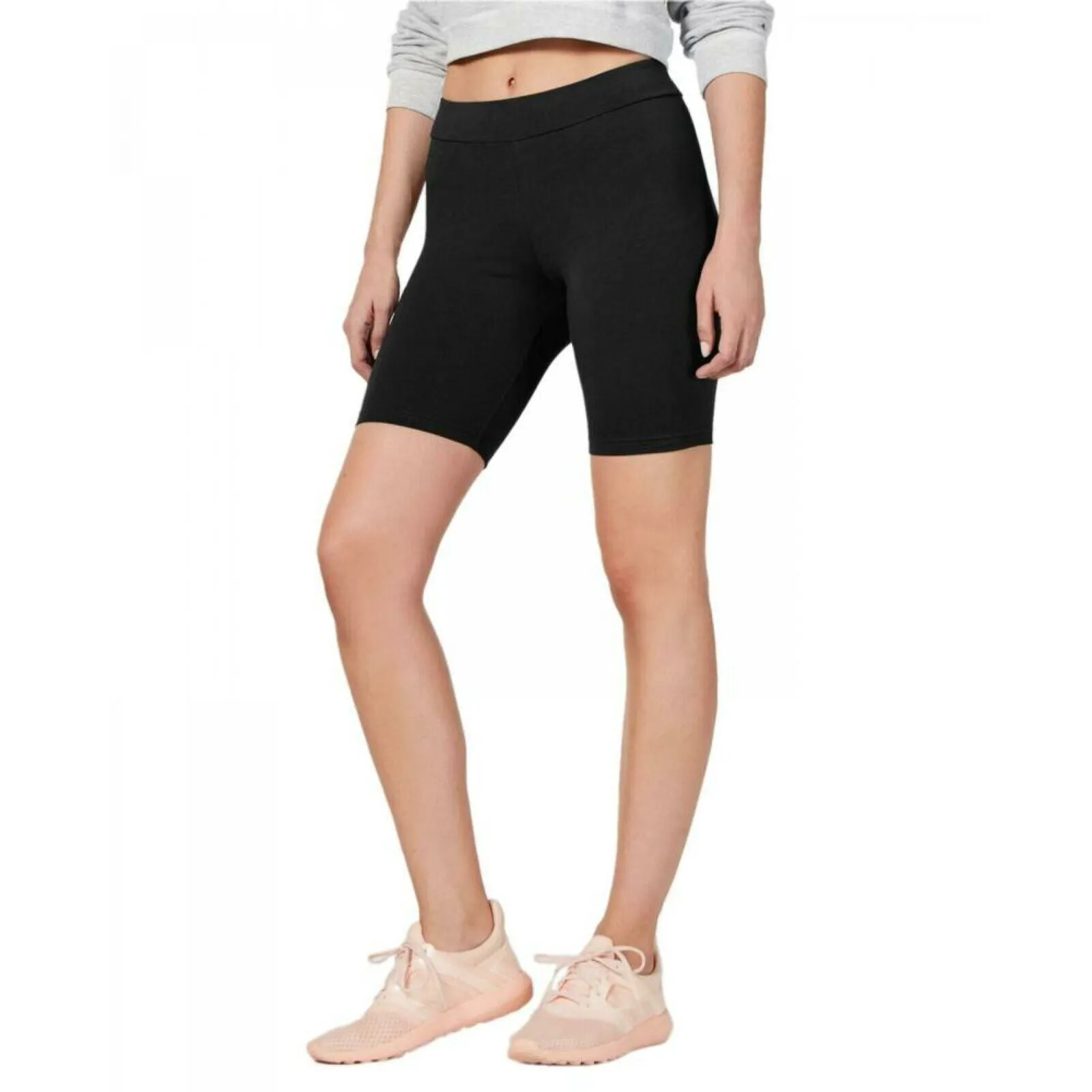 HUE Women's High-Waisted Cotton Bike Shorts U20627