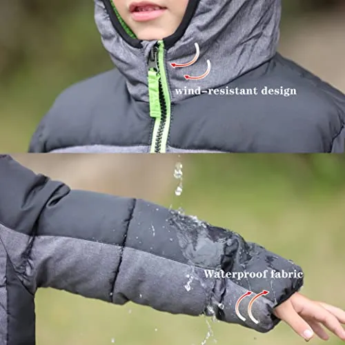 HZXVic Boys' Hooded Winter Coat
