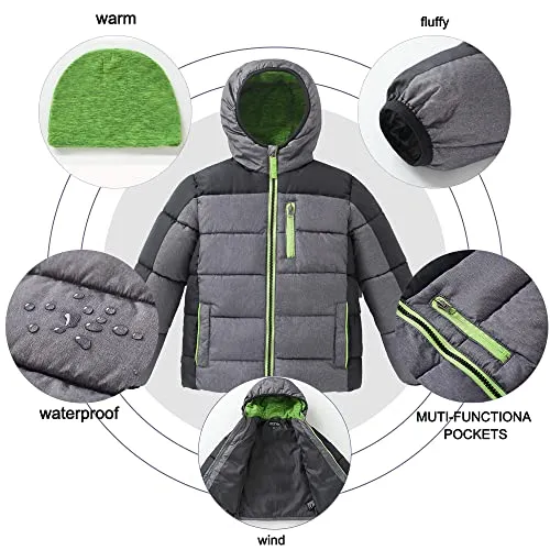 HZXVic Boys' Hooded Winter Coat