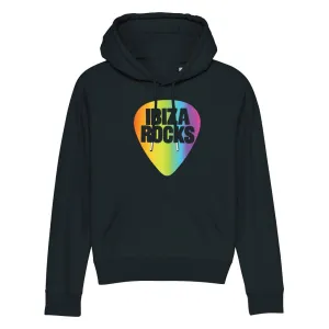Ibiza Rocks Shimmer Rainbow Logo Women’s Trigger Iconic Hoodie
