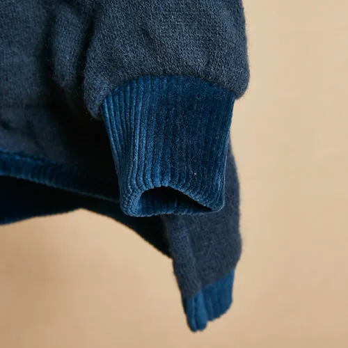 italian navy angora hoody sweater - last one!