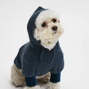 italian navy angora hoody sweater - last one!
