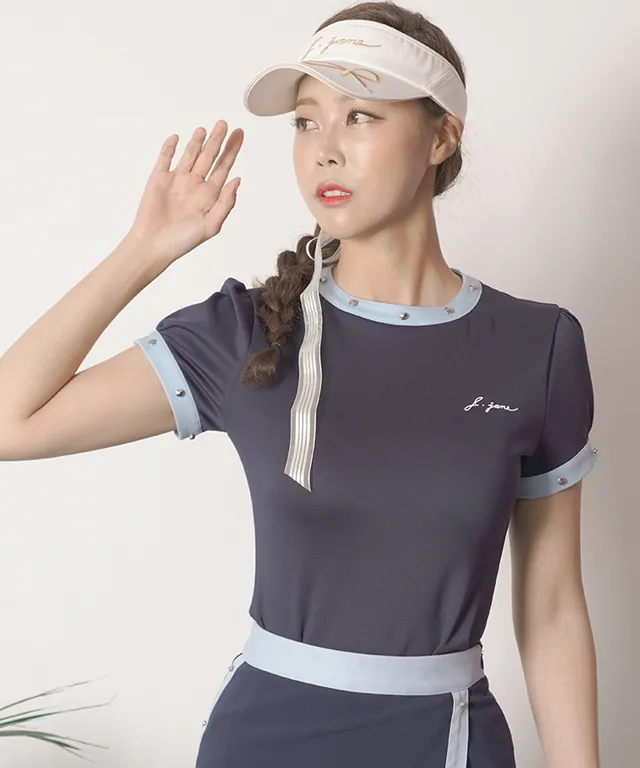J.Jane Stud T-Shirts (Navy)