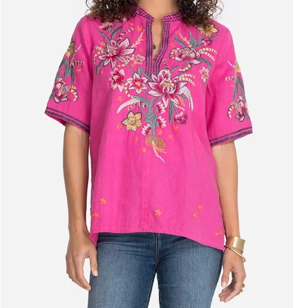 JOHNNY WAS Jessica Easy V Neck Top  Size XL NWT