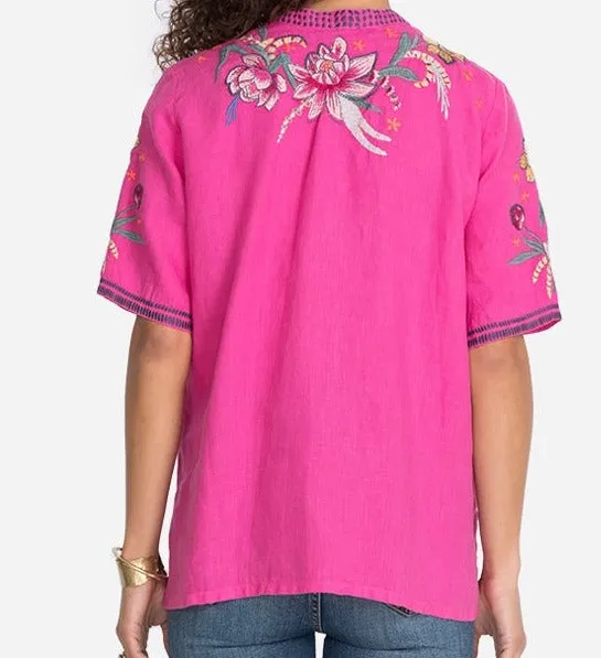JOHNNY WAS Jessica Easy V Neck Top  Size XL NWT