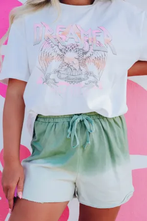 Julia Dip Dye Shorts - Sage