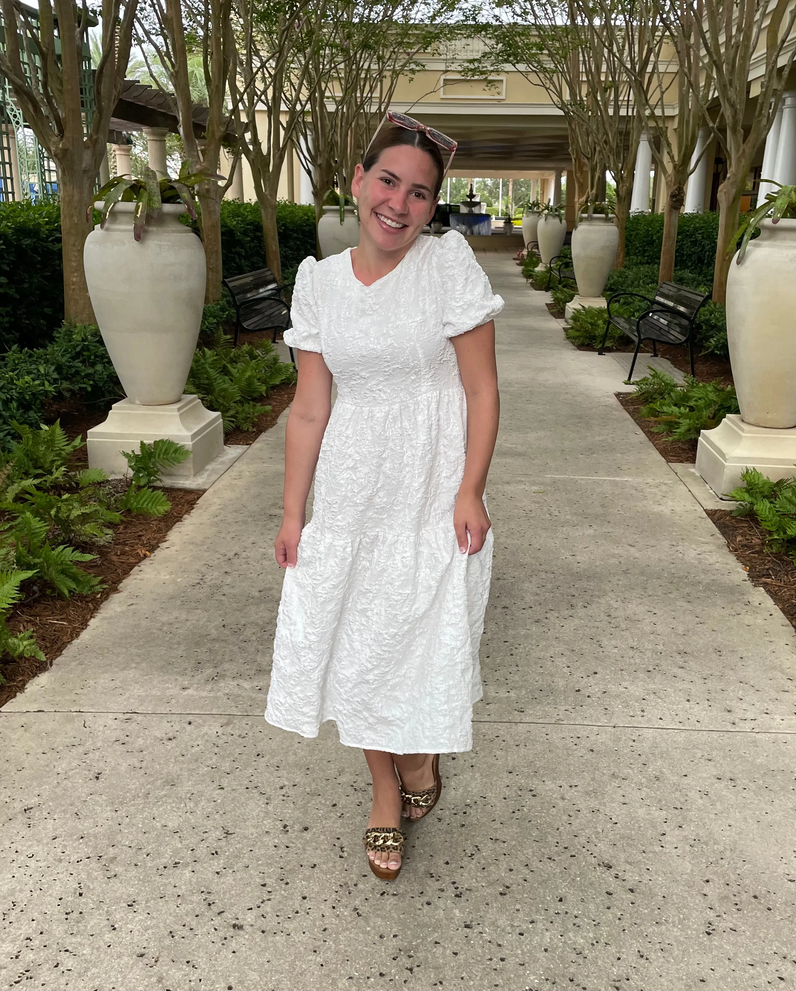 Juliet White Textured Dress
