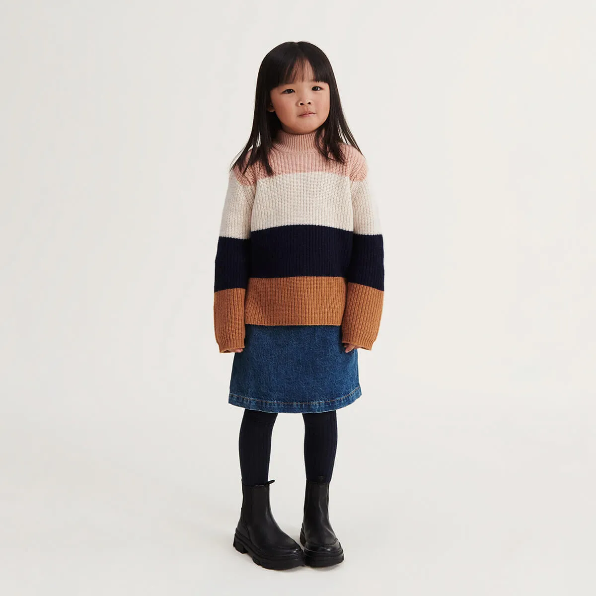 Jumper Stehkragen-Strickpullover aus 100% Bio-Wolle Modell: Cali