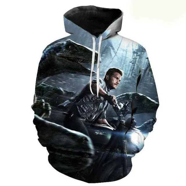 Jurassic Park 3D Print Hoodies