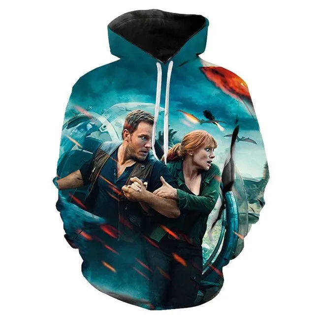 Jurassic Park 3D Print Hoodies