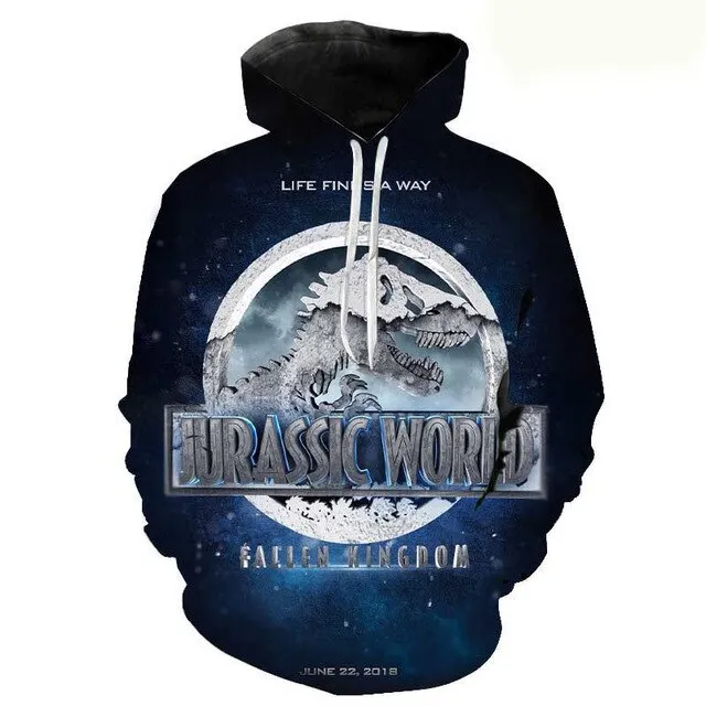 Jurassic Park 3D Print Hoodies