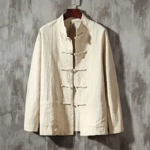 Kaizen Linen Shirt Men Kung Fu