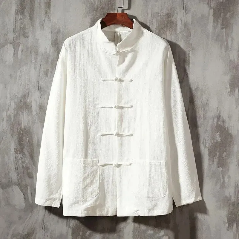 Kaizen Linen Shirt Men Kung Fu
