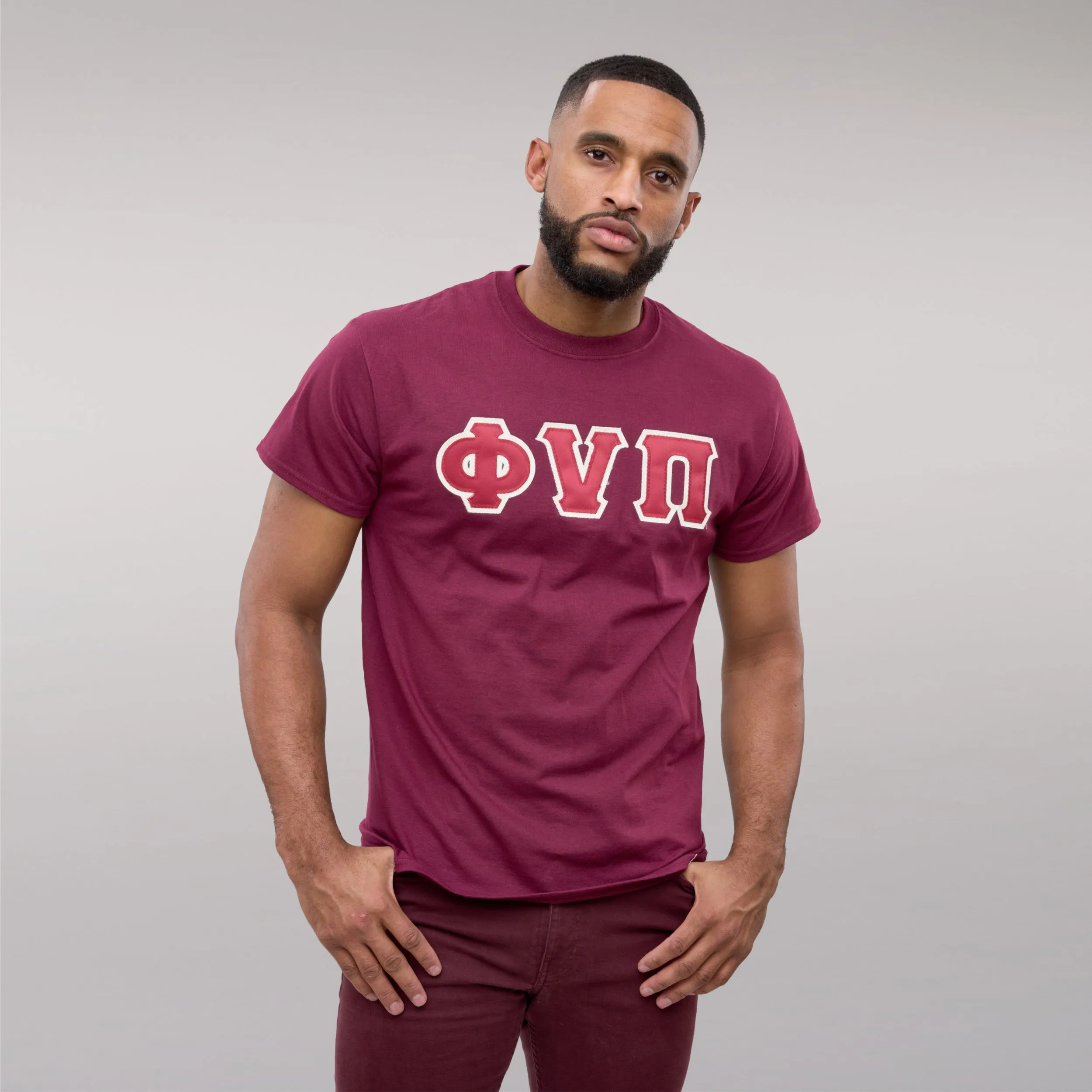Kappa Alpha Psi Old Skool Phi Nu Pi 3-Letter Tee (Krimson or Maroon)