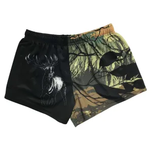 Kids Footy Shorts- GRASSY STAG