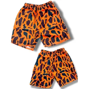 Kid's Leopard Orange Urban Shorts