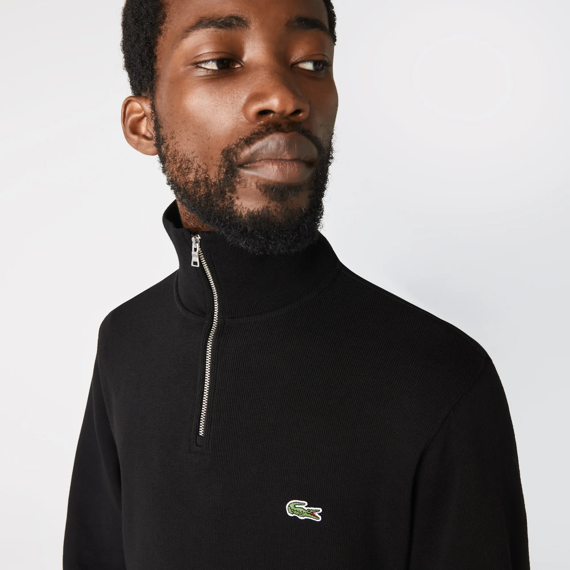 Lacoste SH1927 Stand Up Collar Half Zip Sweatshirt Black