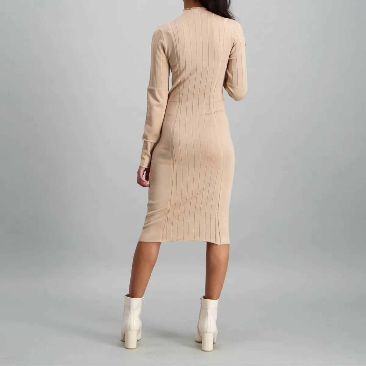 Ladies-Zip Front Knitwear Dress