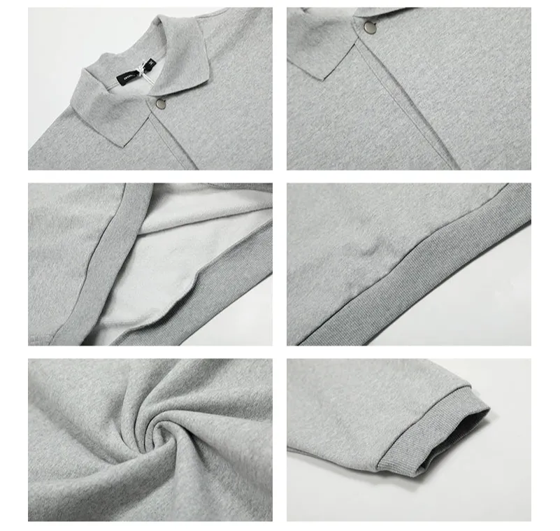 Lapel Collar Long Sleeve Sweatshirt