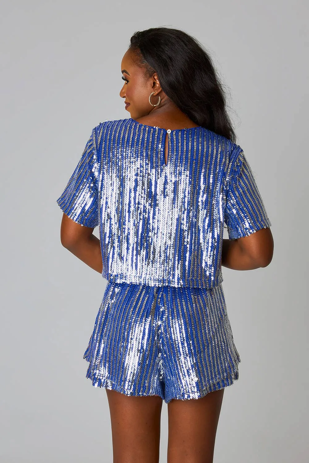 Laura Royal Blue Sequin Set