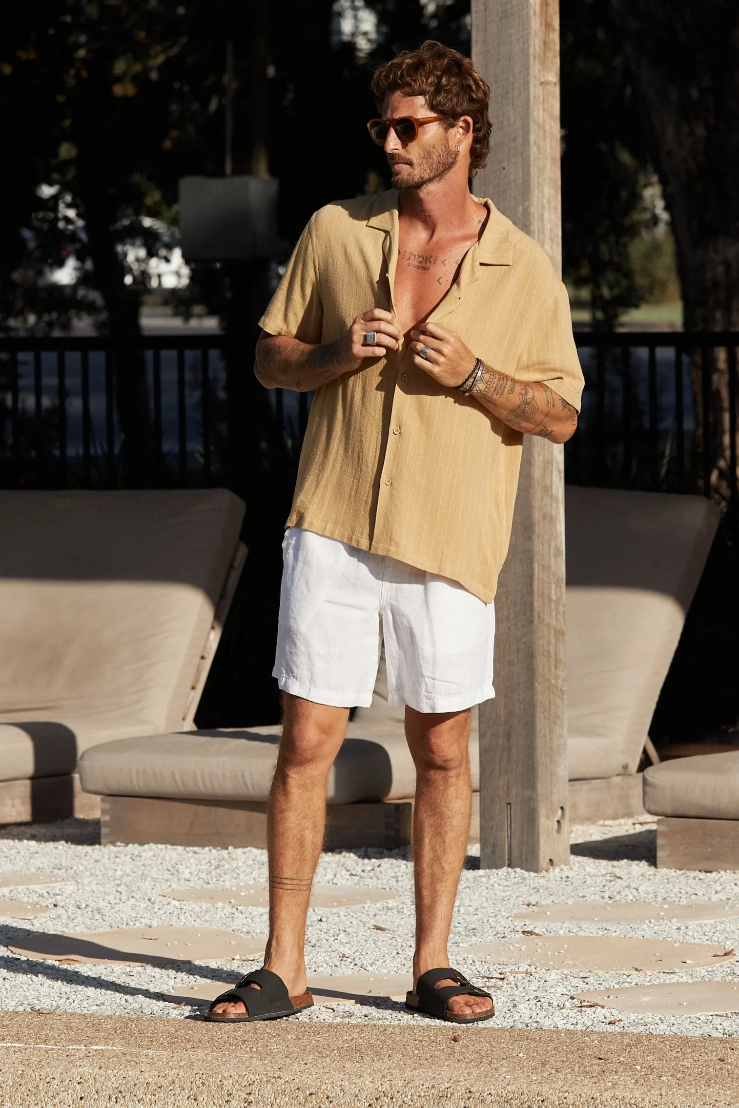 LAVENTO LINEN SHORT - WHITE
