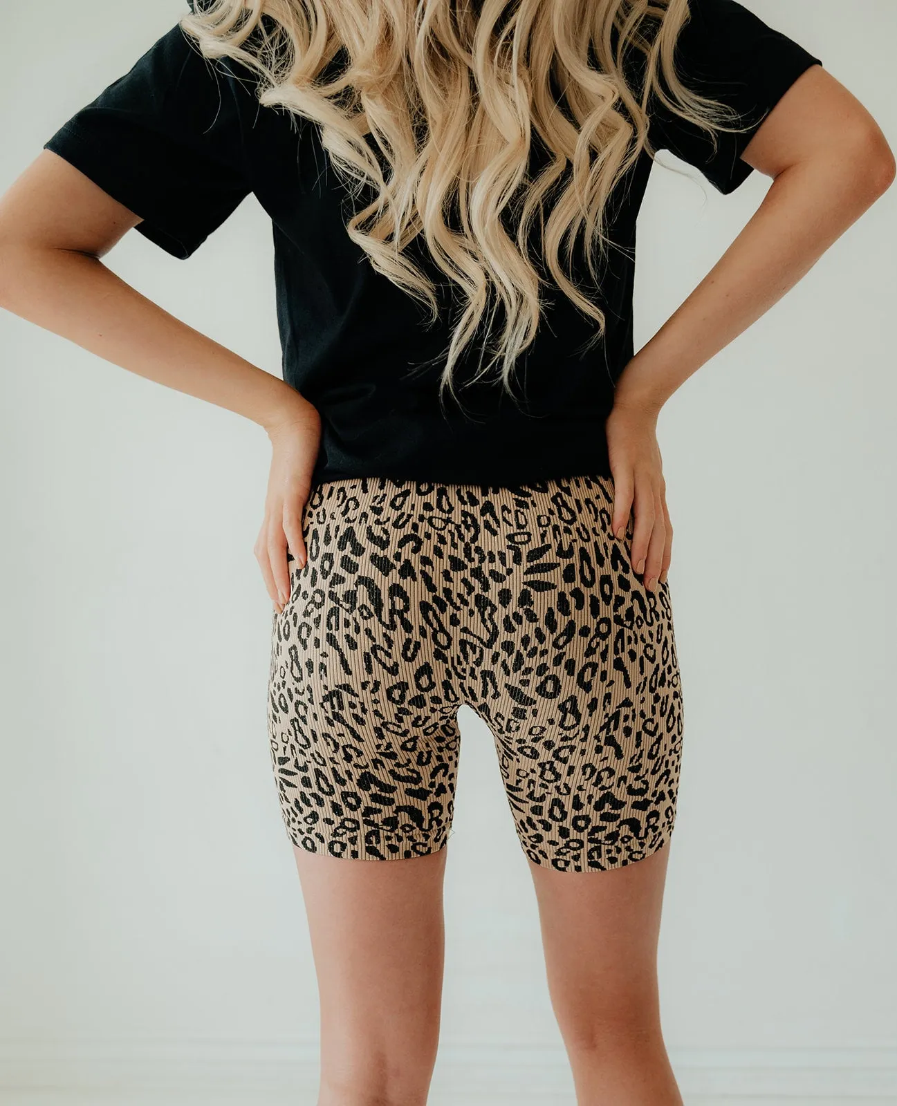 Leopard Print Biker Shorts