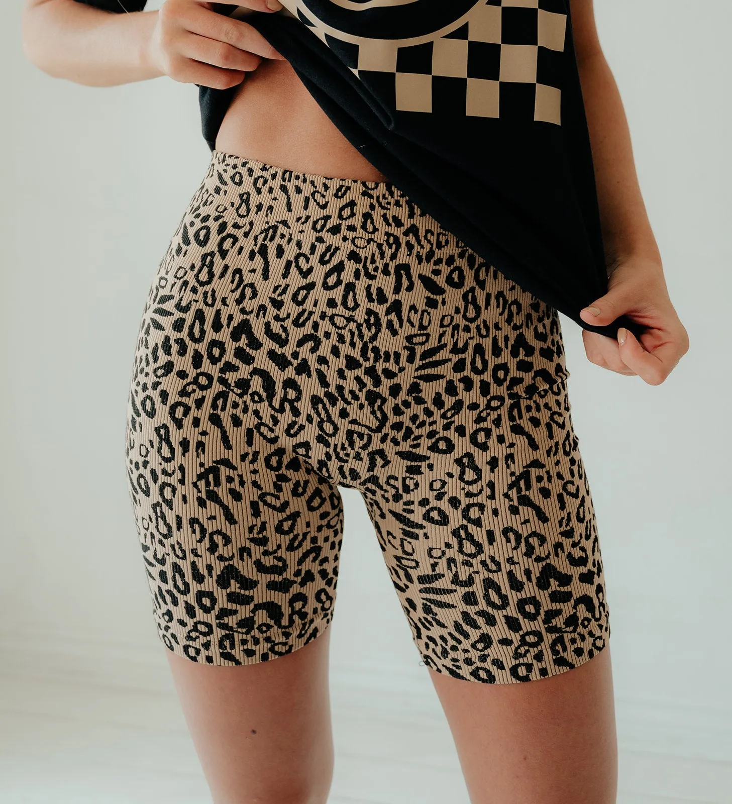 Leopard Print Biker Shorts