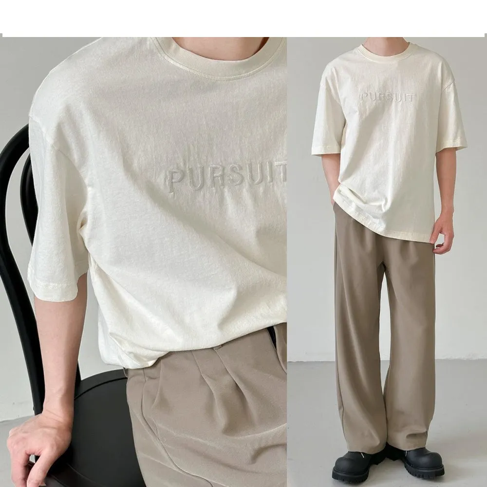 Letter Embroidered Short-sleeved T-shirt