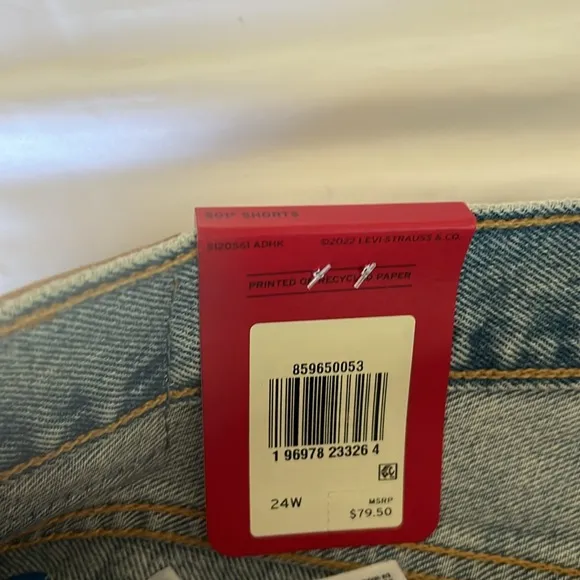 Levi's 501 PLUS 150th Anniversary Jean Shorts Fresh as a Daisy NWT