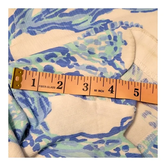 Lilly Pulitzer Buttercup Shorts Barefoot Princess Print White Blue Teal Seashell