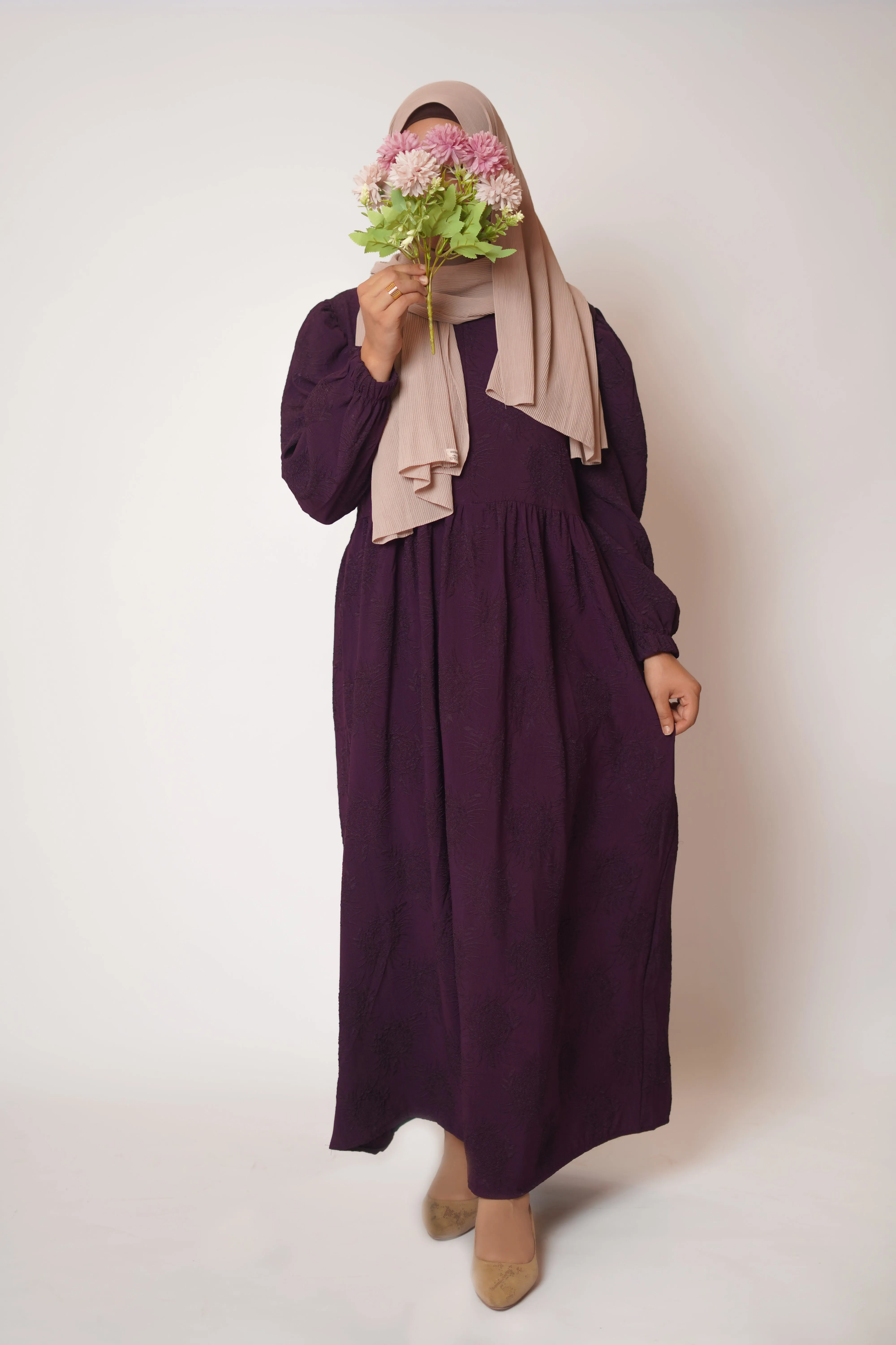 Lily Textured Maxi Dress-Plum