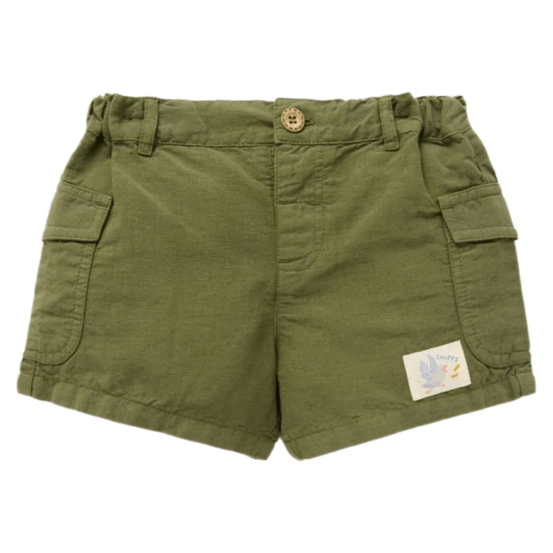 Linen Blend Shorts - Seaweed