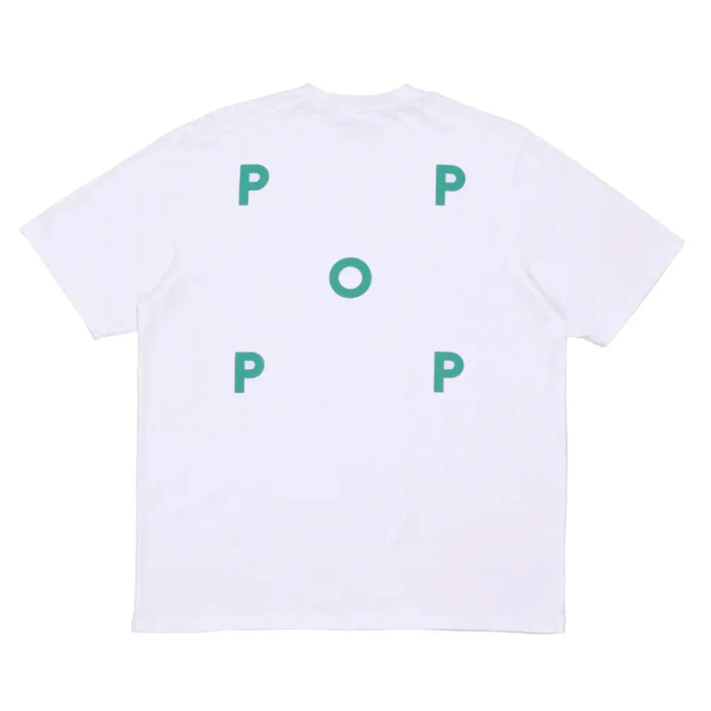 logo t-shirt white peacock green