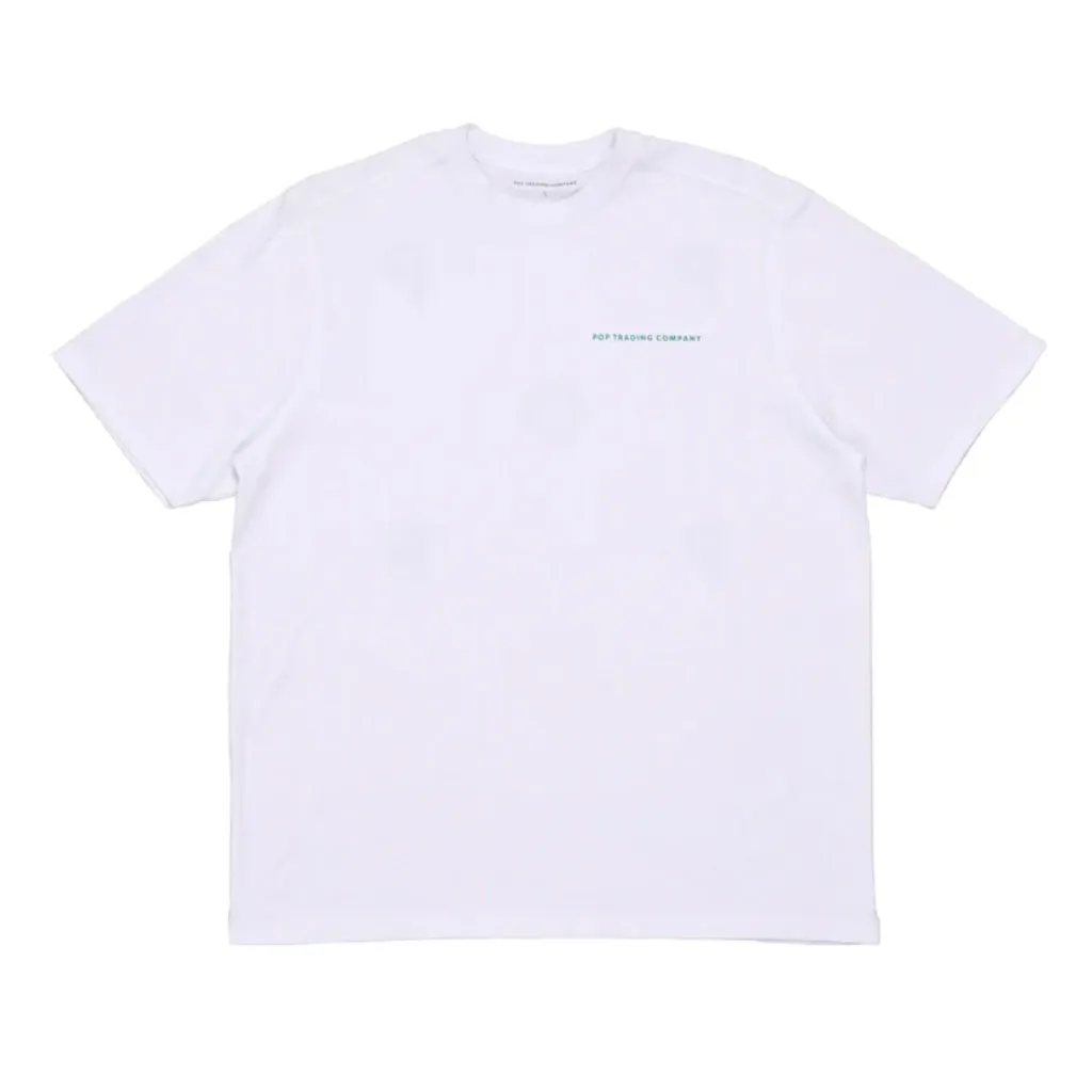 logo t-shirt white peacock green