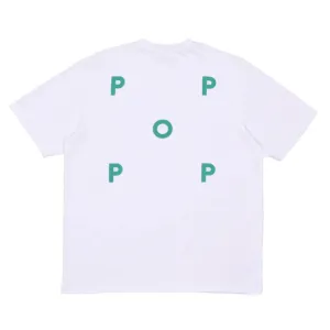 logo t-shirt white peacock green