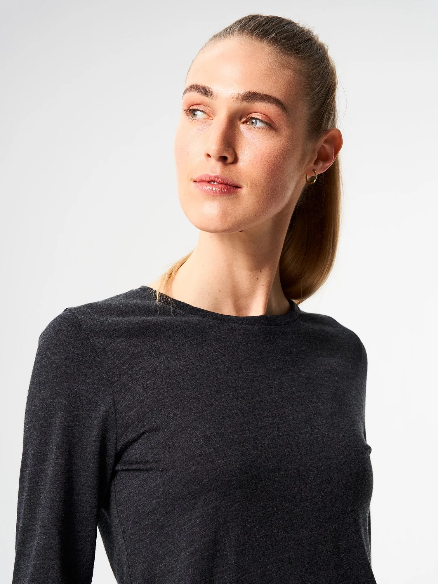 Longsleeve Merino - Dark Grey Melange (Female)