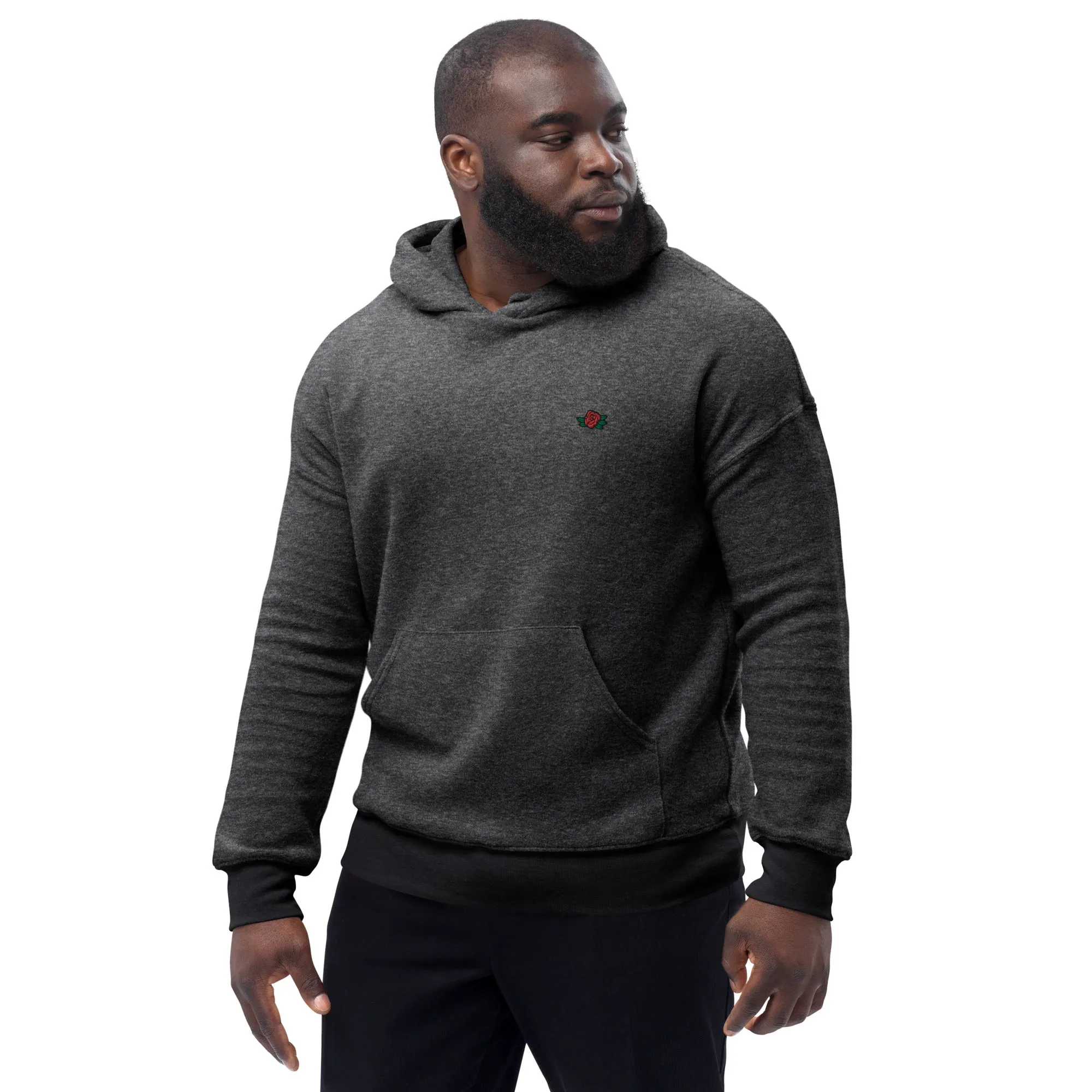 Loud embroidered sueded fleece hoodie