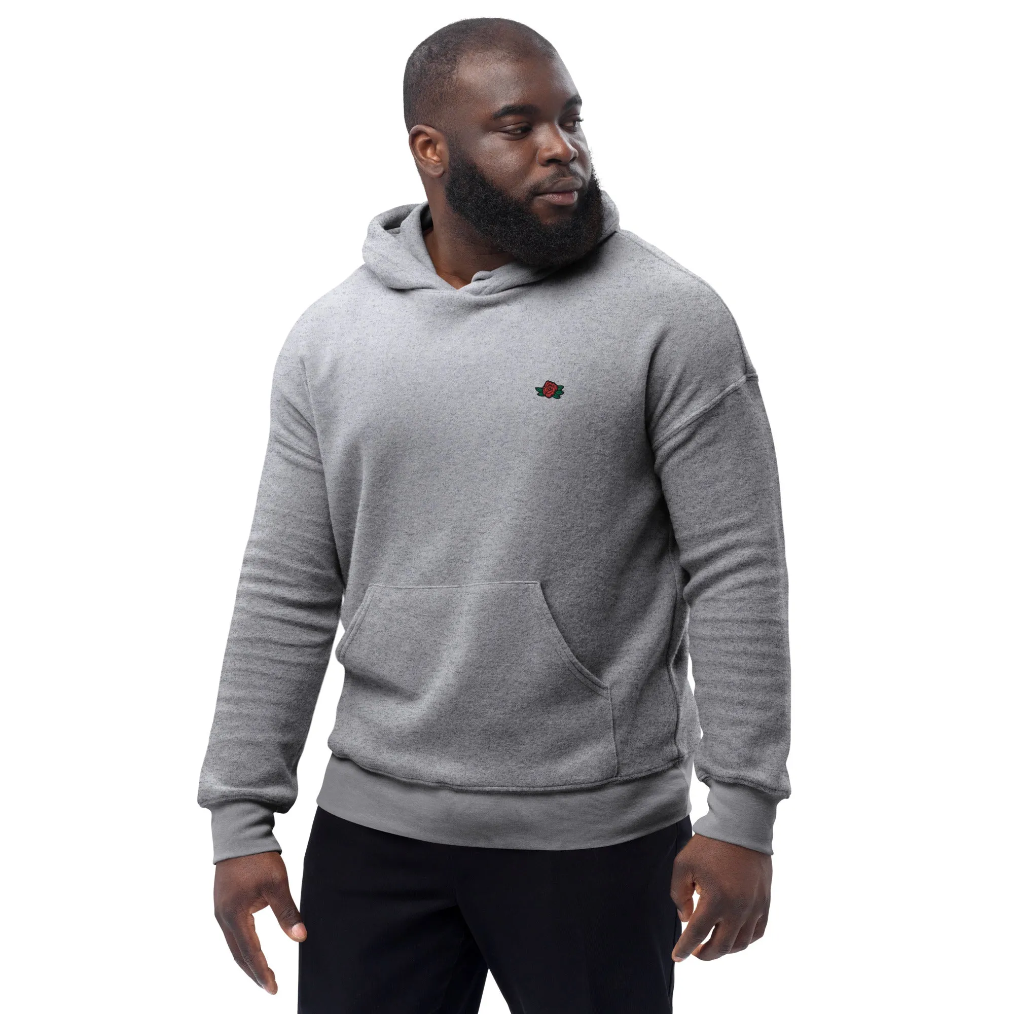 Loud embroidered sueded fleece hoodie
