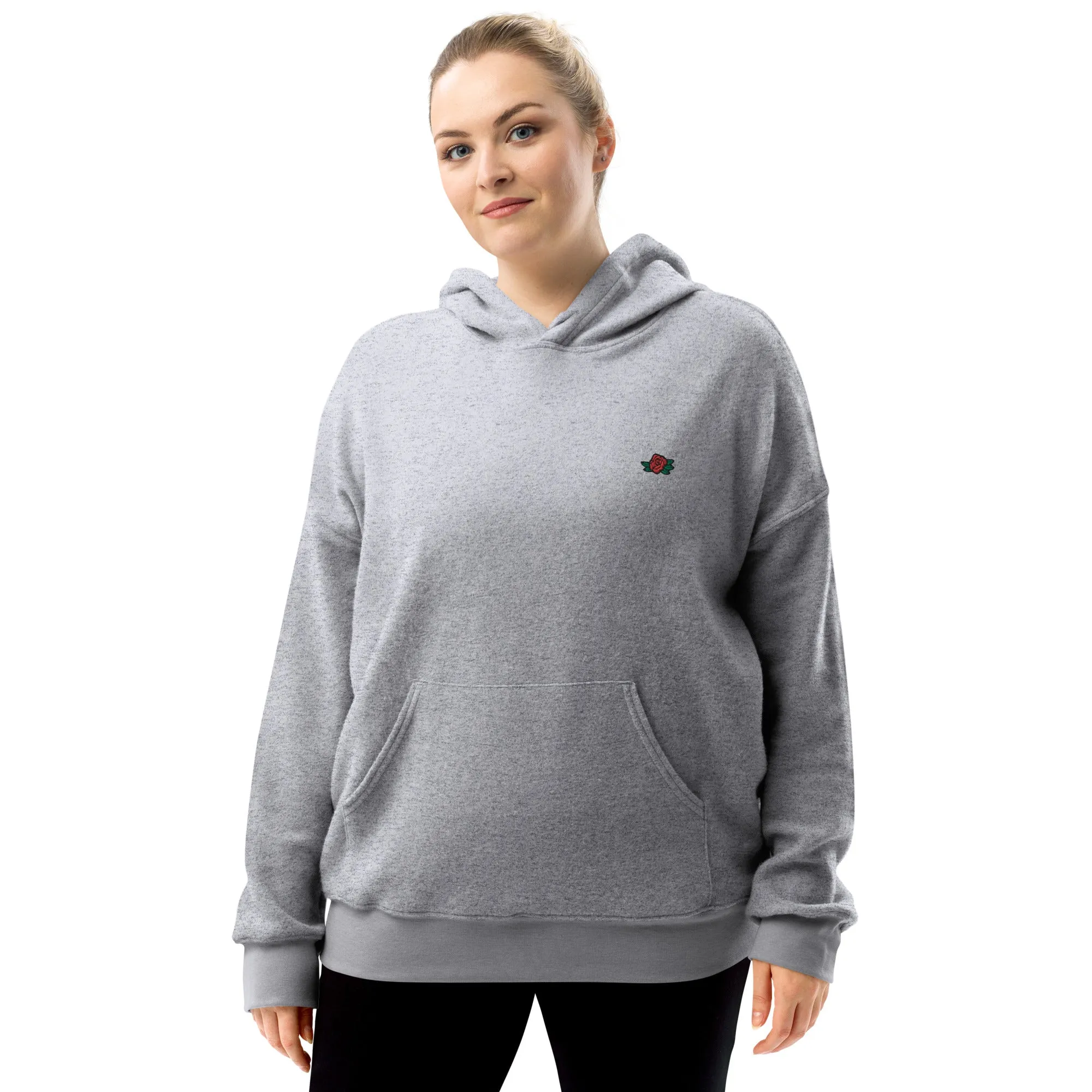 Loud embroidered sueded fleece hoodie