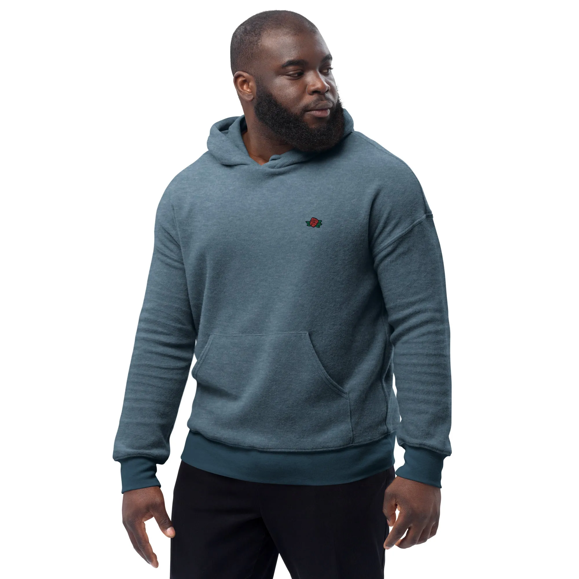 Loud embroidered sueded fleece hoodie