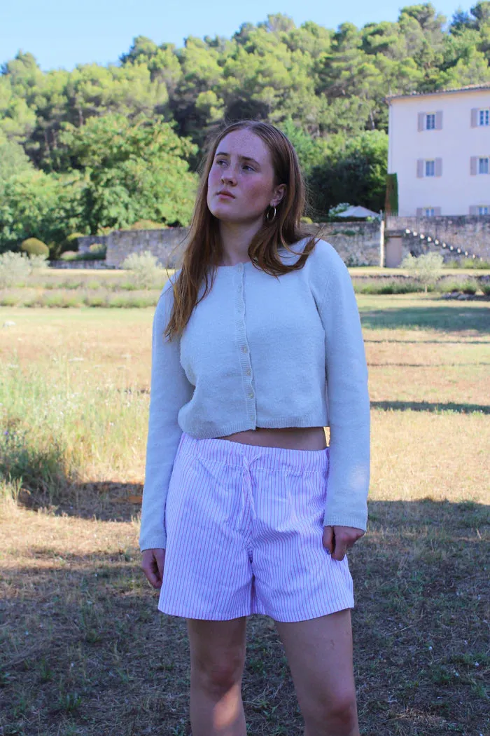 Loungers Saola Womens short shorts - pink stripe