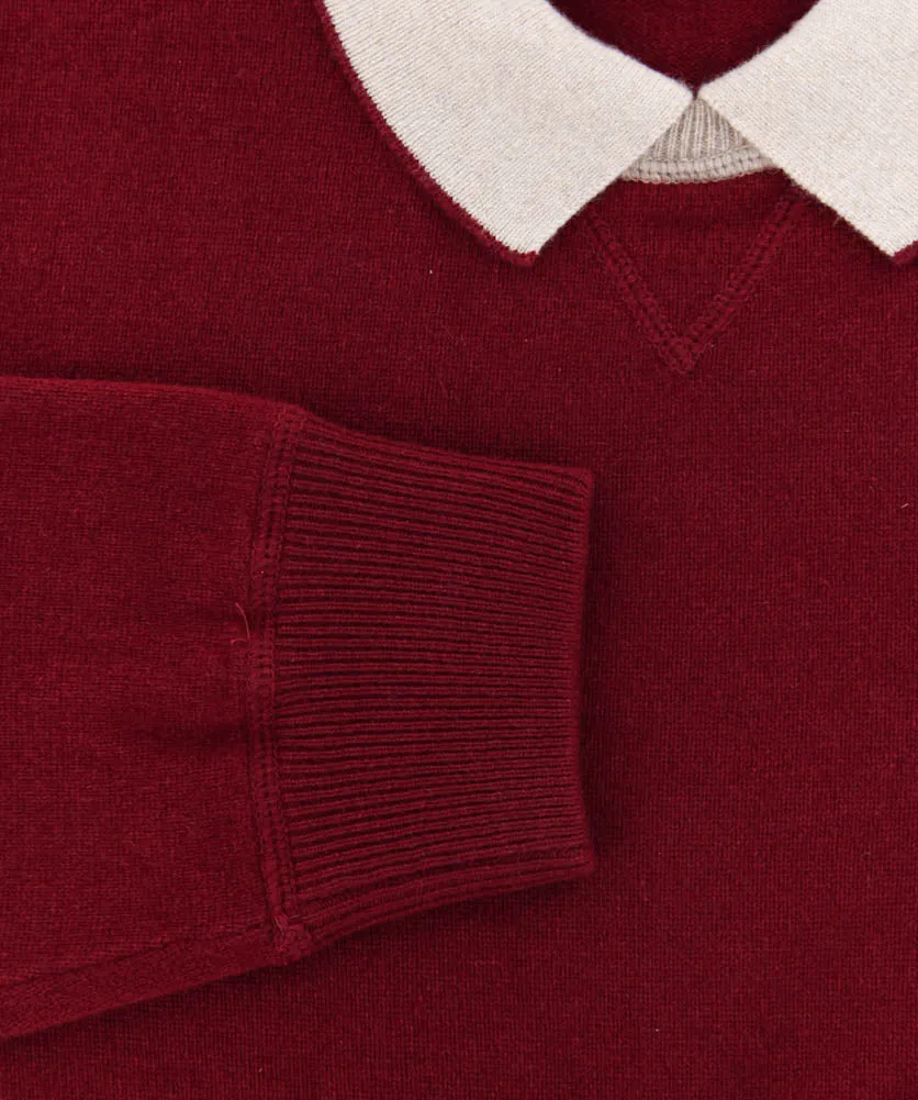 Luigi Borrelli Burgundy Red Sweater - Size: Small US / 48 EU