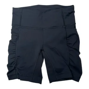 LULULEMON BLACK RUCHED‎  6.5” BIKE SHORTS SIZE 2
