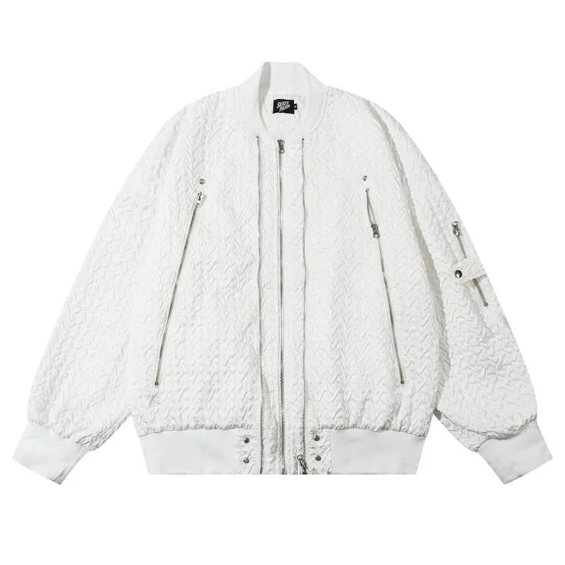 MA1 Quilted White Bomber Jacket