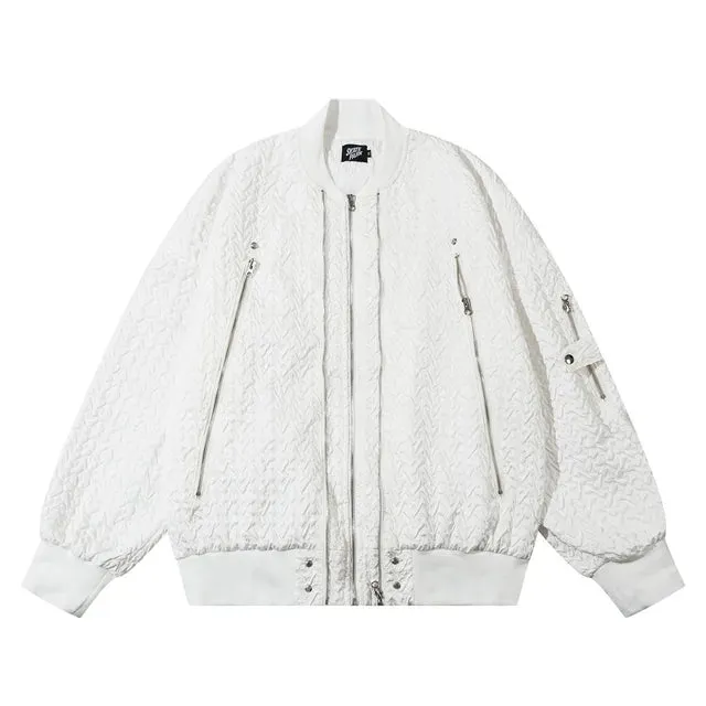 MA1 Quilted White Bomber Jacket