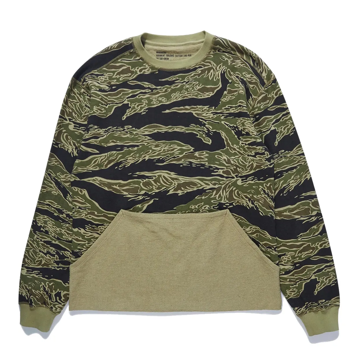 Maharishi Men Camo Harvest Crew Sweat Mint Gold Tigerstripe