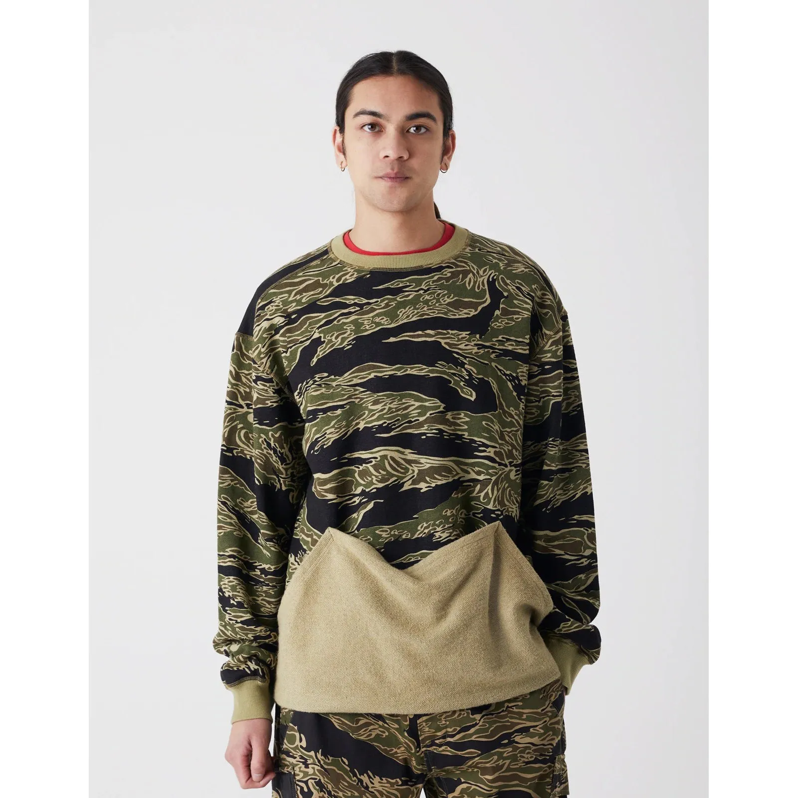 Maharishi Men Camo Harvest Crew Sweat Mint Gold Tigerstripe