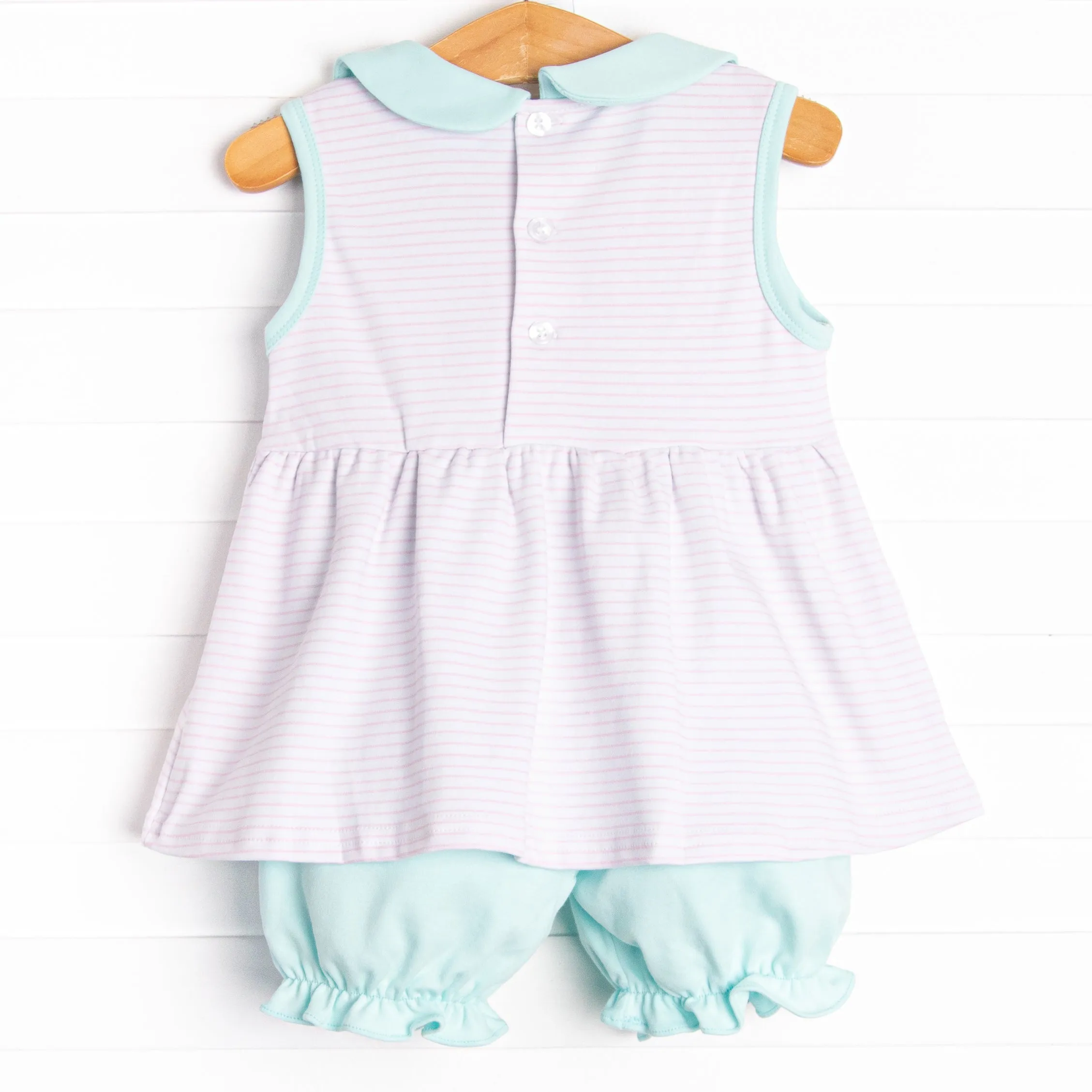 Marcella Pima Bloomer Set, Pink Stripe